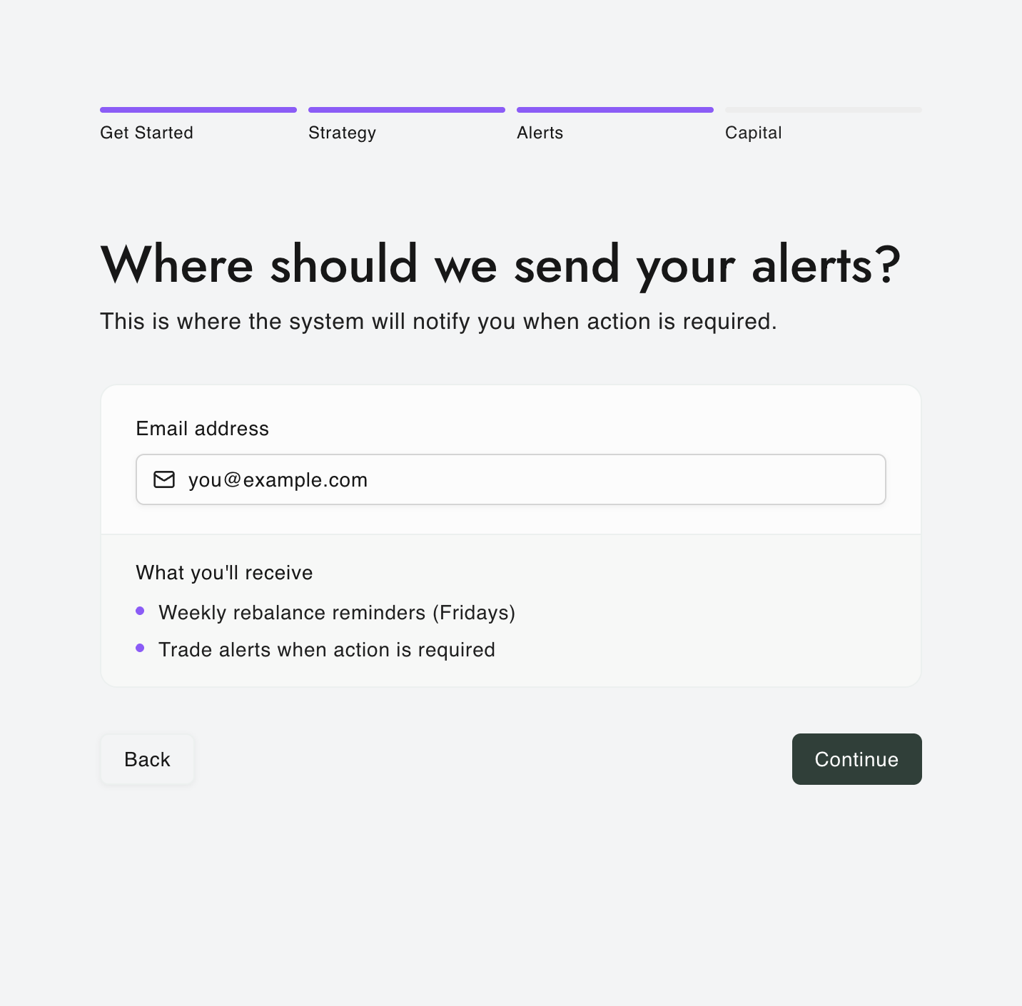 Predicting Alpha onboarding — trade alerts